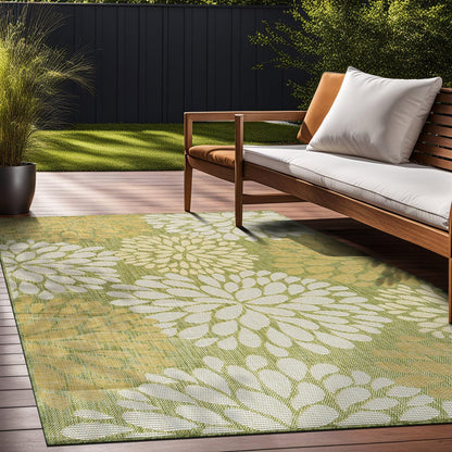 Beverly Rug Outdoor Rug 9x12 Modern Exotic Tropical Leaf Area Rugs for Indoor and Outdoor Patio