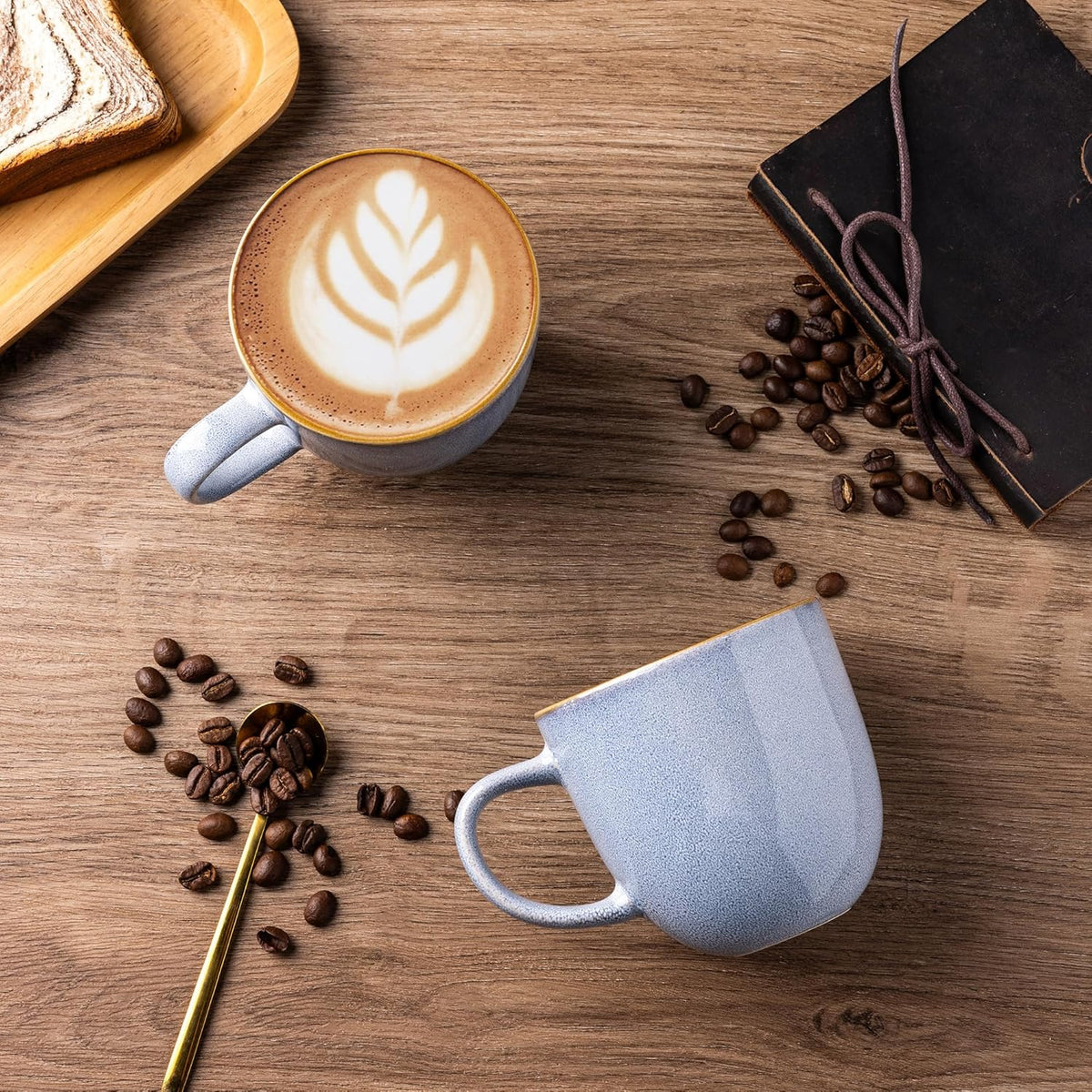 AmorArc 12oz Coffee Mugs, Ceramic Coffee Mugs set of 6 for Man, Woman, Dad, Mom, Modern Coffee Mugs