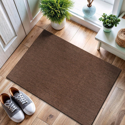 CAMILSON Easy Jute Rug 2x3, Indoor Outdoor Brown Color Fiber Area Rugs for Living Room and Kitchen