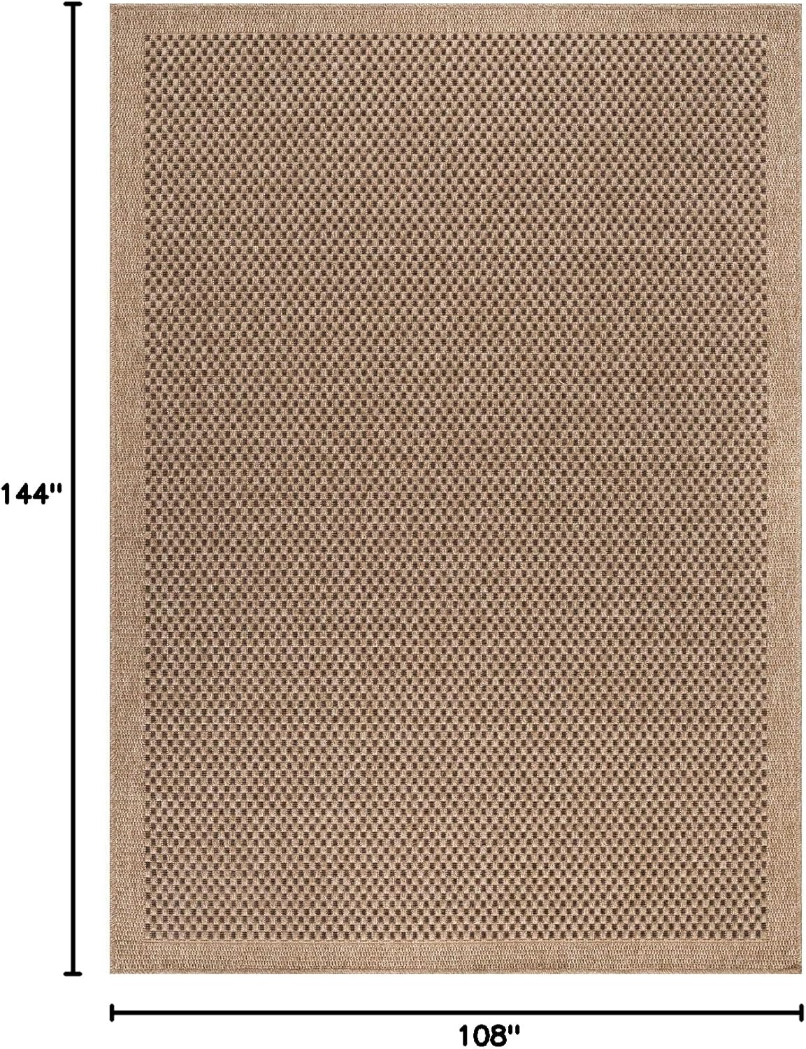 CAMILSON Easy Jute Rug 9x12, Indoor Outdoor Natural Color Fiber Area Rugs for Living Room Patio and