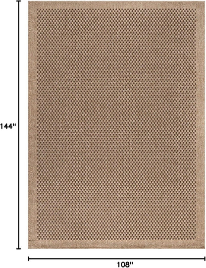 CAMILSON Easy Jute Rug 9x12, Indoor Outdoor Natural Color Fiber Area Rugs for Living Room Patio and
