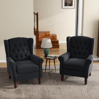 UIXE High Back Accent Chairs Set of 2, Upholstered Armchair in Fabric, Retro Wingback Arm Chair for