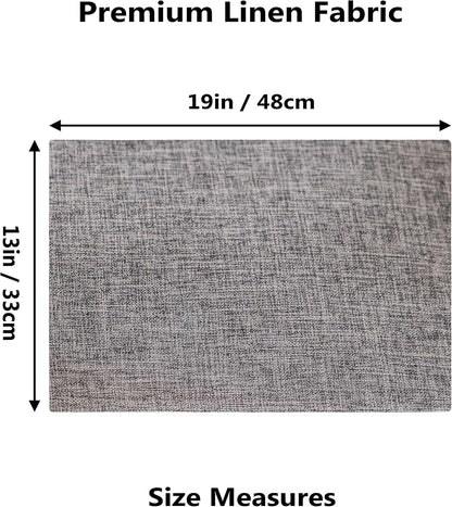 Home Brilliant Linen Placemats Set of 4 Heat Resistant Washable Placemats for Parties Buffet