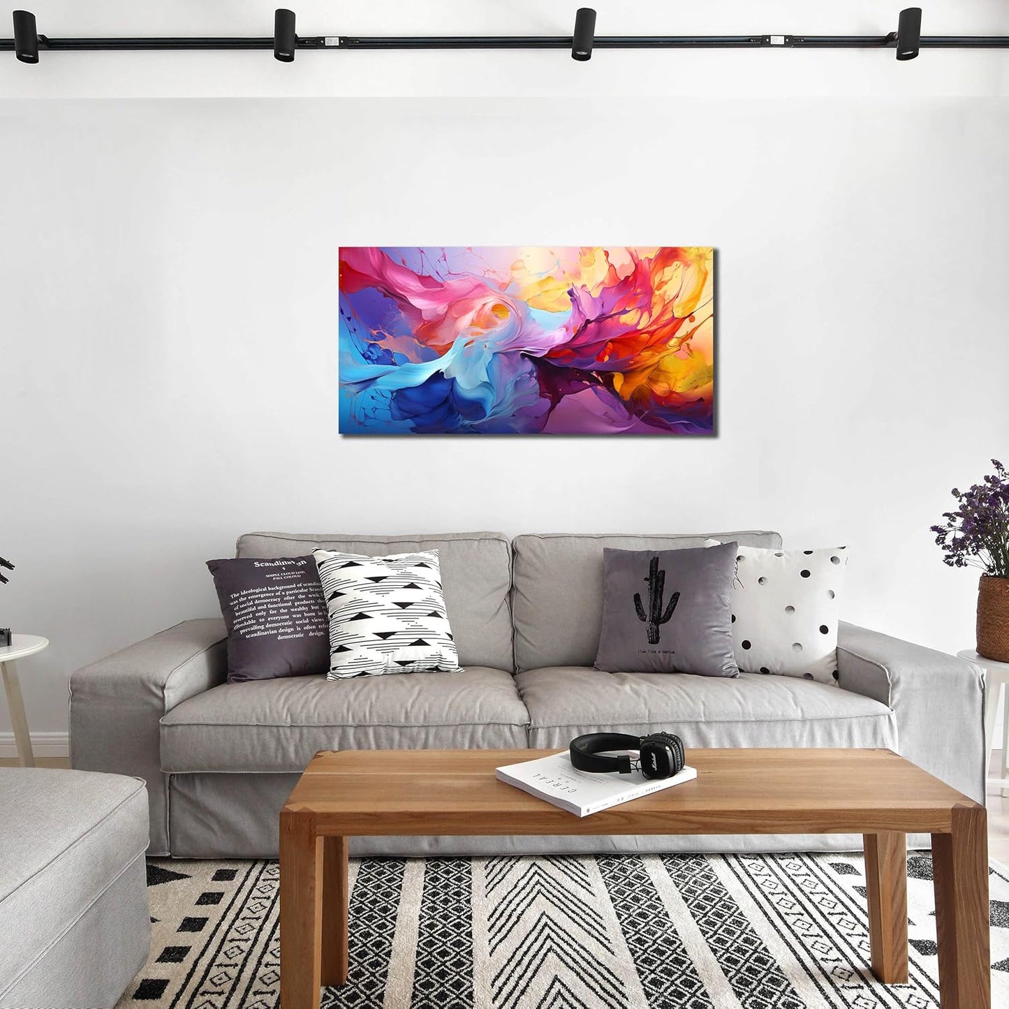 GUGIKA Abstract Wall Art for Living Room, Colorful Canvas Wall-Art for Bedroom, Print Paintings