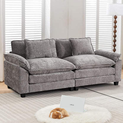URRED Modular Sectional Sofa Comfy Cloud Couch, Modern Chenille Sofa Sleeper Deep Seat Couches with