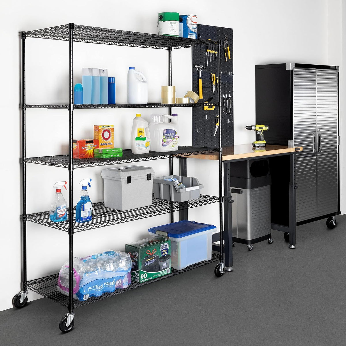 Seville Classics UltraDurable Heavy Duty NSF Solid Steel Wire Rack Storage Unit, Organizer for