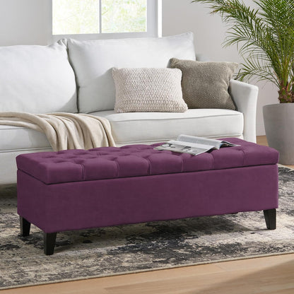 Christopher Knight Home Gloust Velvet Storage Ottoman, Upholstered Rectangular Storage Bench