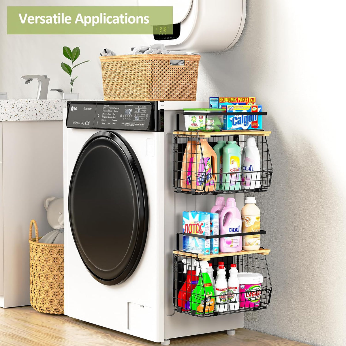 Magnetic Shelf for Fridge: Fruit Potato and Onion Storage Bin - Magnetic Spice Rack for