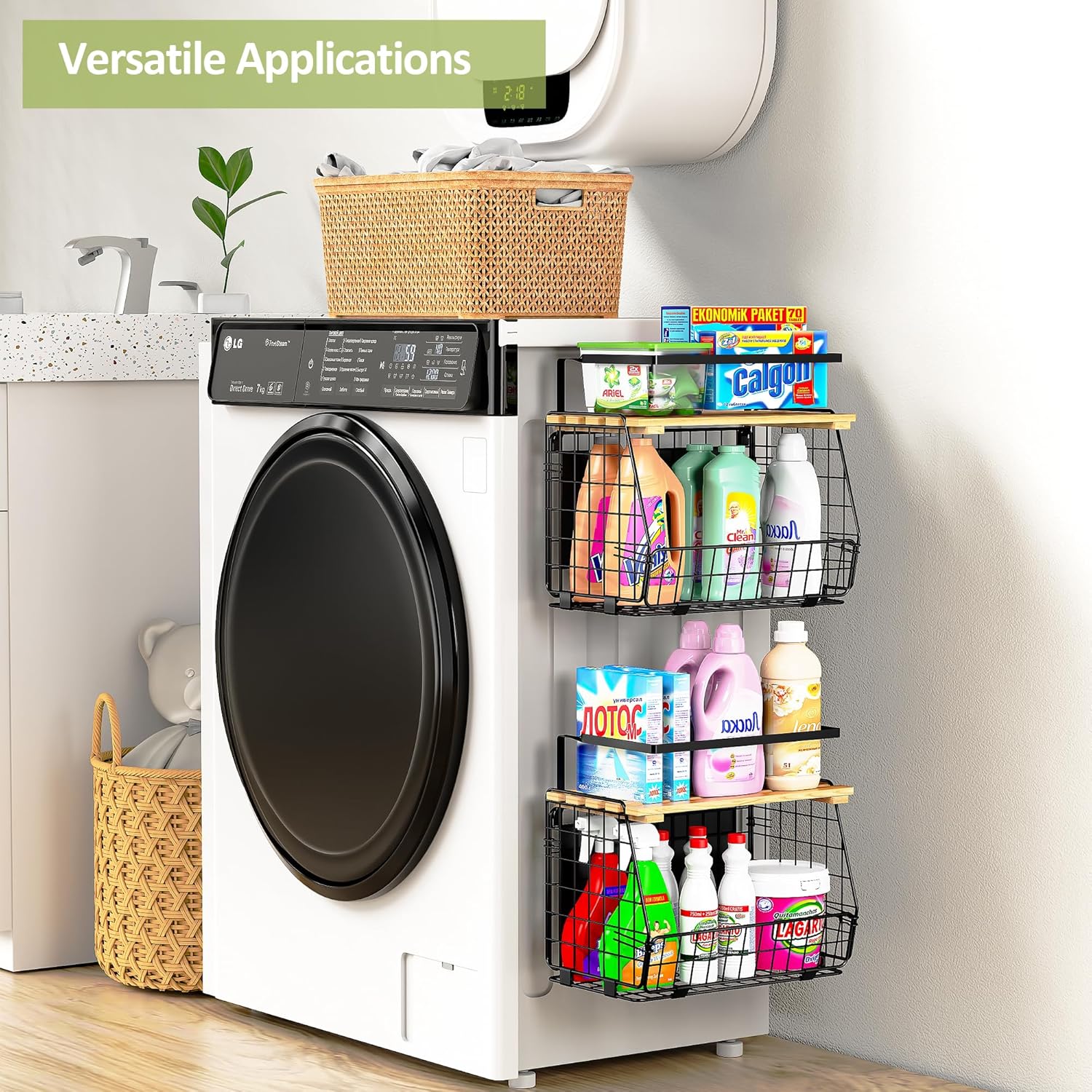 Magnetic Shelf for Fridge: Fruit Potato and Onion Storage Bin - Magnetic Spice Rack for