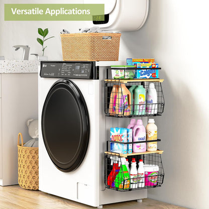 Magnetic Shelf for Fridge: Fruit Potato and Onion Storage Bin - Magnetic Spice Rack for