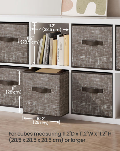 SONGMICS Storage Cubes, Set of 6, 11-Inch Foldable Closet Organizers