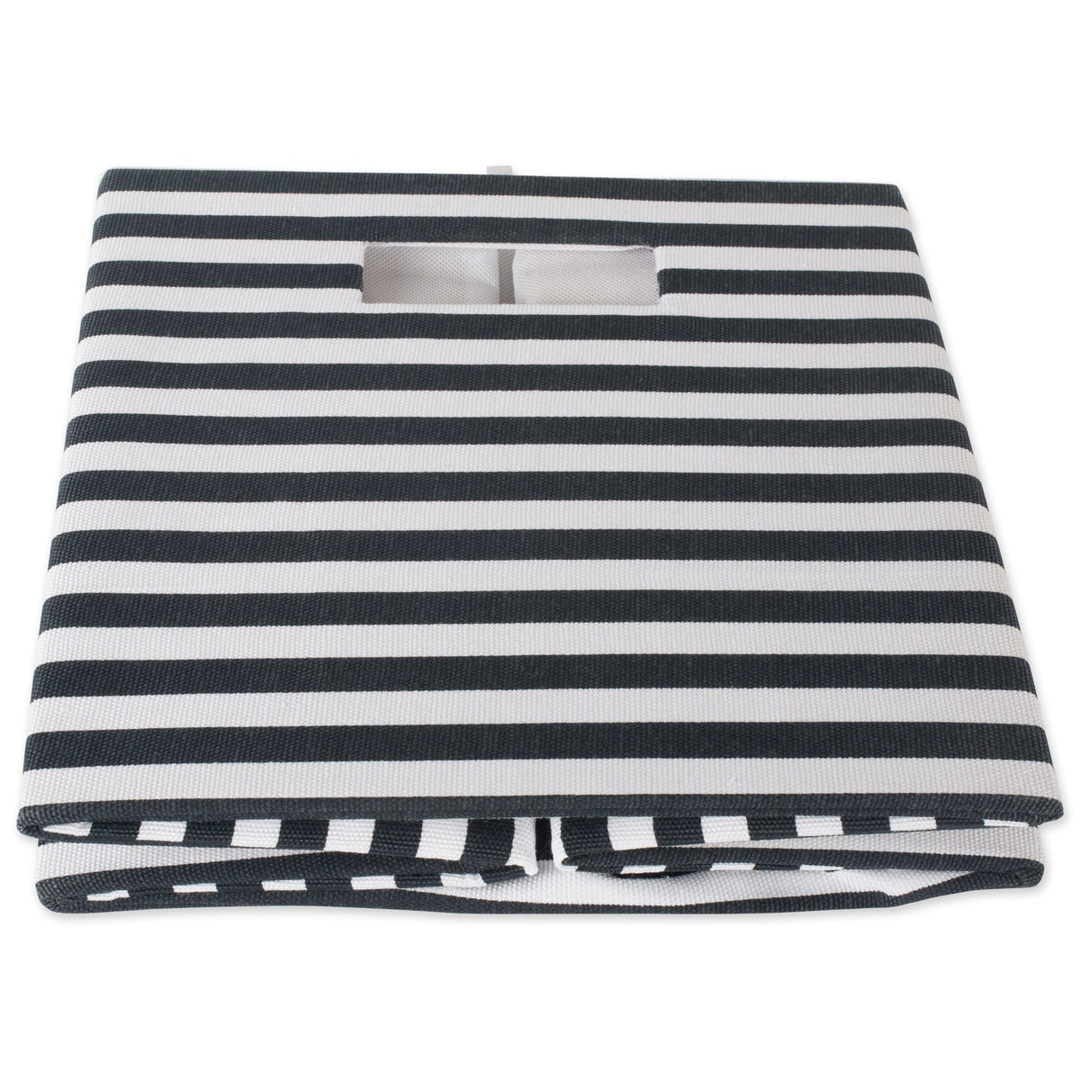 DII Collapsible Polyester Storage Cube, Pinstripe, Black, Large