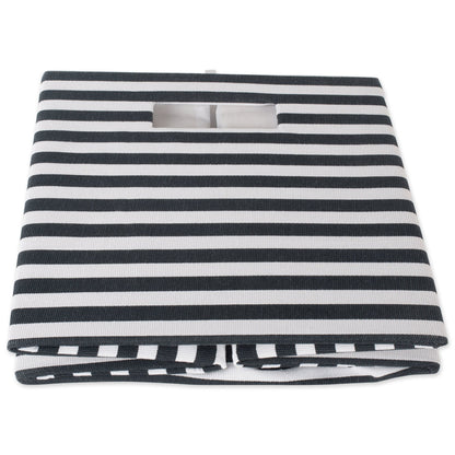 DII Collapsible Polyester Storage Cube, Pinstripe, Black, Large