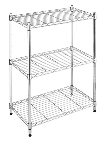 Whitmor 3-Tier Shelving Unit, Metal Storage Shelves, Easy Assembly Home Organizer for Pantry