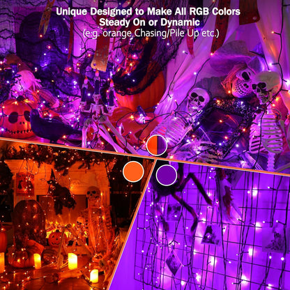 BrizLabs RGBW Christmas Lights, 98.5FT 300 LED Color Changing Halloween String Lights with Remote