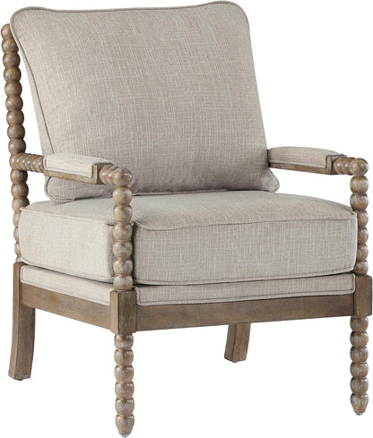 DUHOME Linen Fabric Spindle Accent Chairs Set of 2,Spool Chairs with High Resilience Spring Cushion