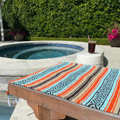Del Mex Classic Mexican Blanket, Large Authentic Woven Falsa Throw (70"x50"), Artisan Southwest