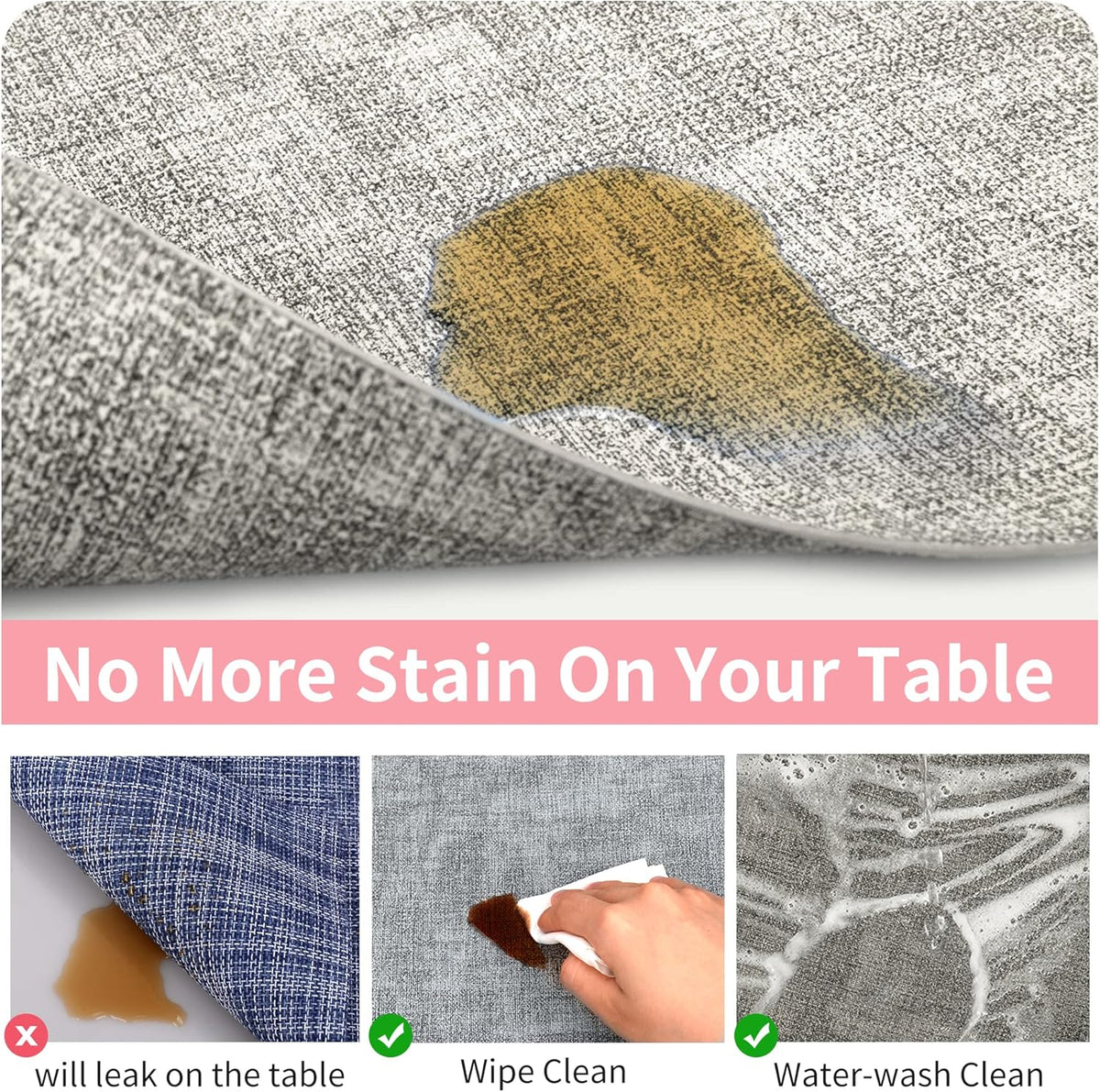 Maxpearl Faux Leather Placemats Set of 4 - Waterproof - Wipe Clean - Heat Resistant - Anti Slip