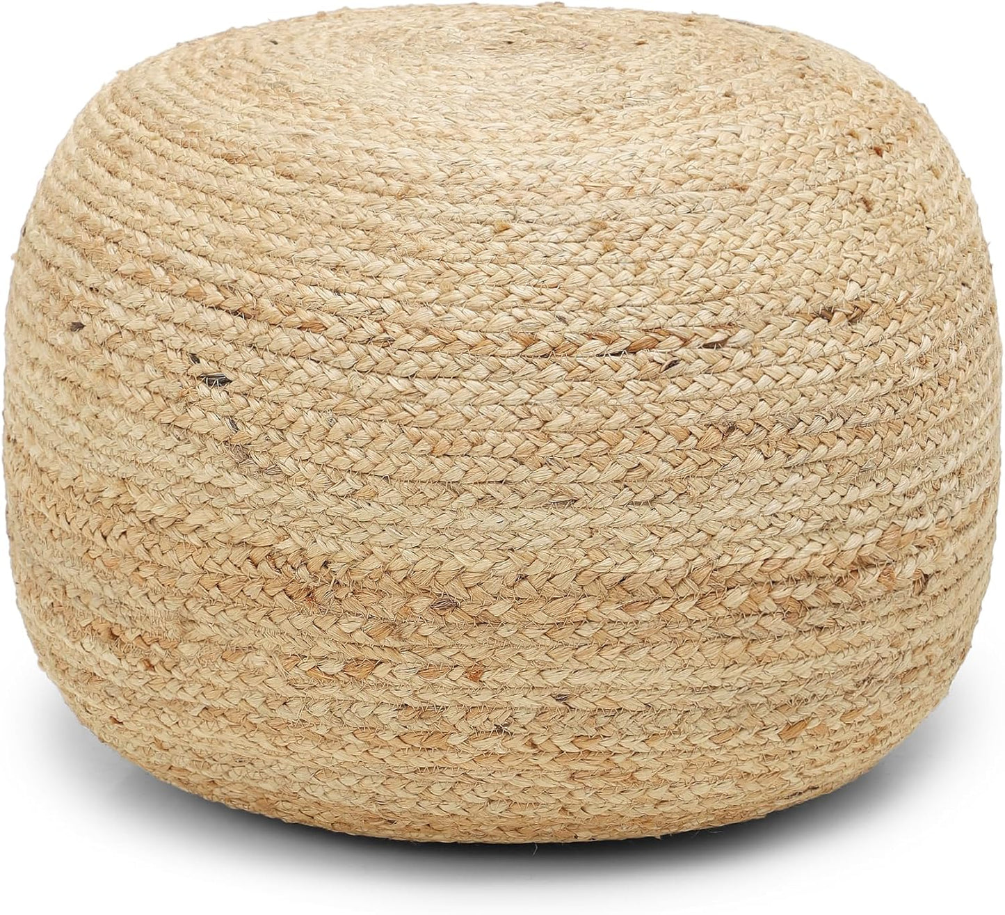 REDEARTH · Jute Circular Jute Pouf Ottoman - Braided Pouffe Accent Sitting Round Footrest for