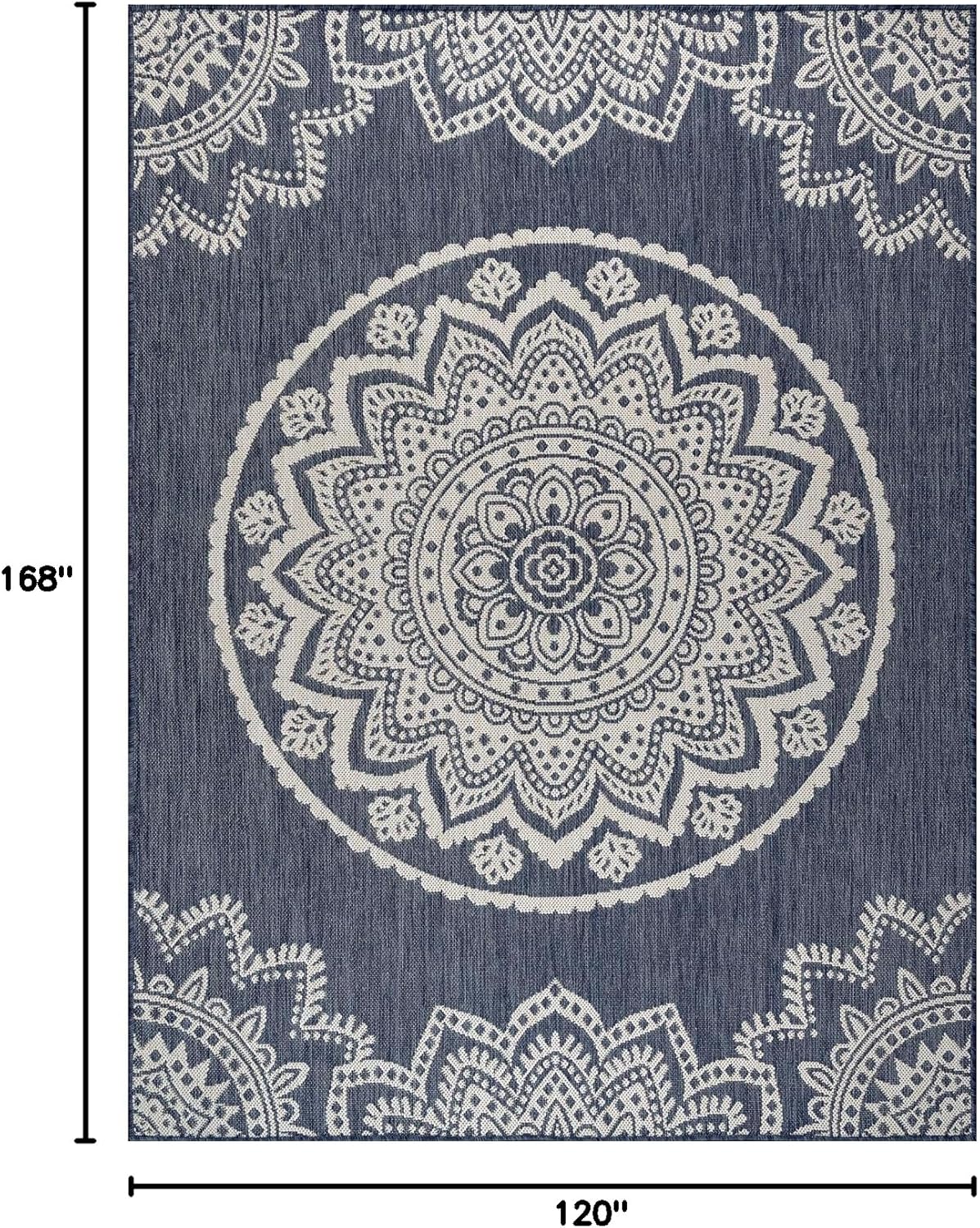 CAMILSON Outdoor Rug 10x14 Modern Area Rugs for Large Indoor and Outdoor Patios and Porches