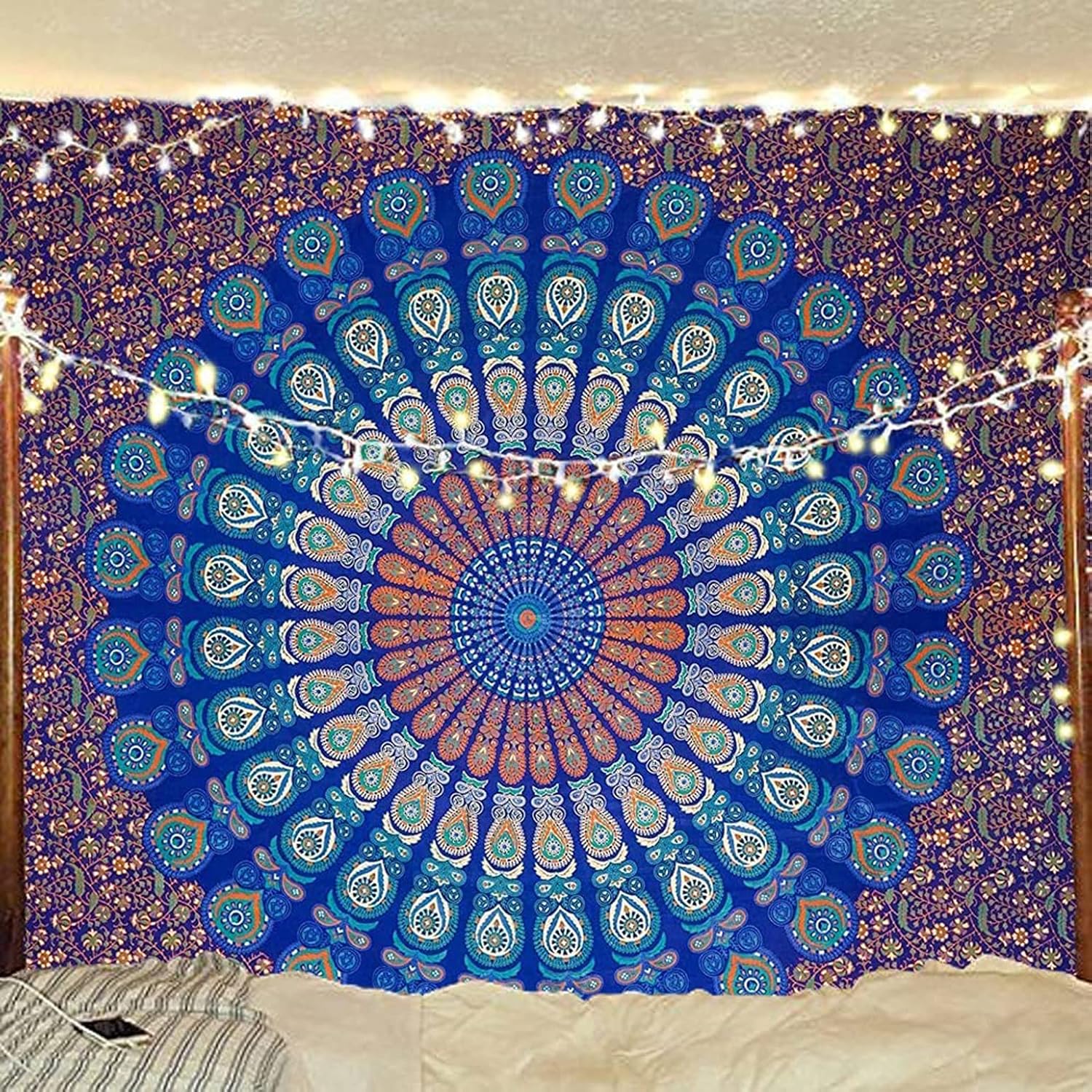 raajsee Blue Turquoise Tapestry- Best Mandala Wall Hanging- Bedding Tapestry For Bedroom