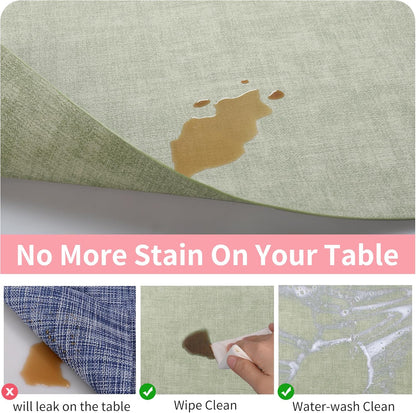 Maxpearl Faux Leather Placemats Set of 6 - Waterproof - Wipe Clean - Heat Resistant - Anti Slip