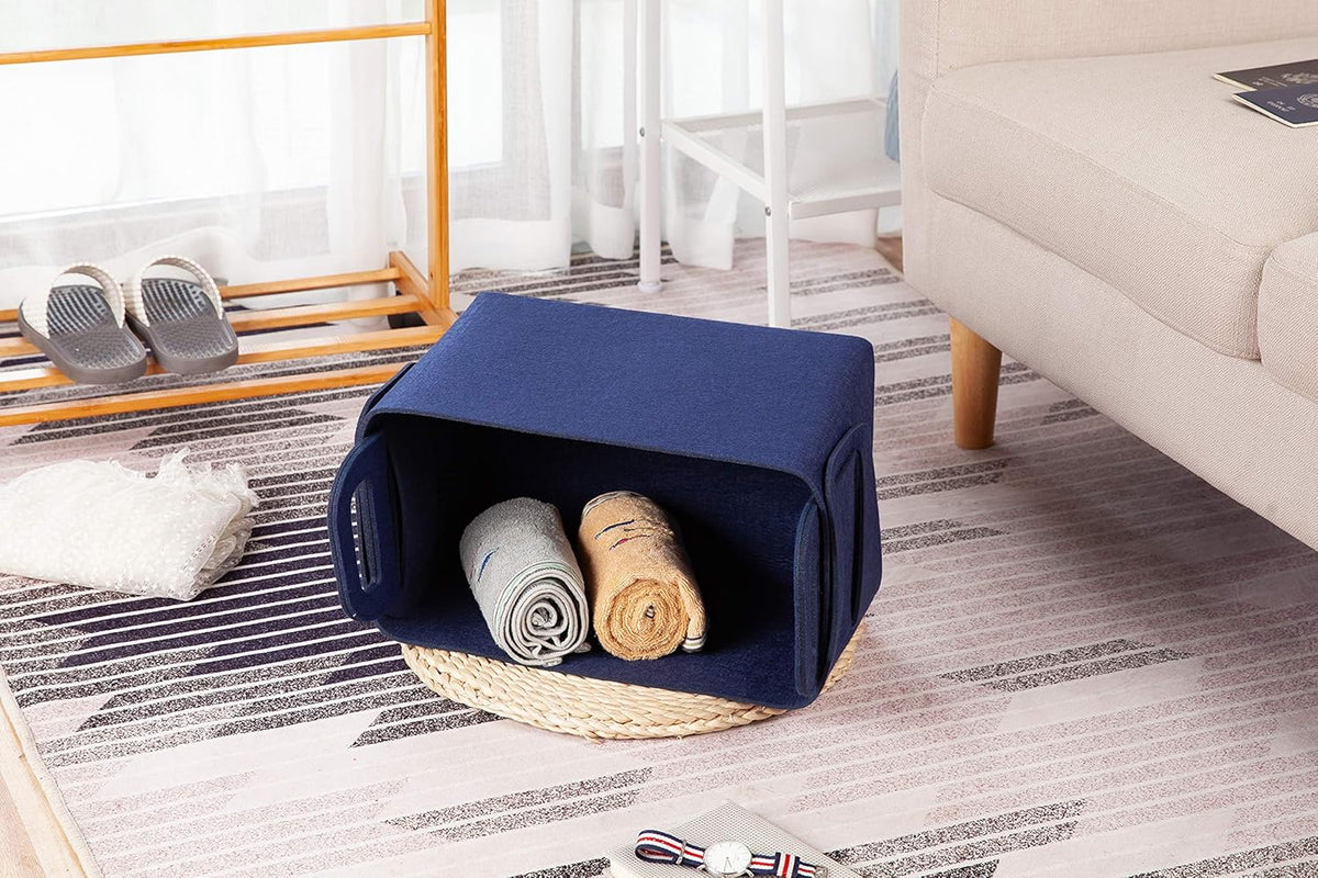 Minoisome Storage Basket Felt Storage Bin Collapsible& Convenient Box Organizer with Carry Handles