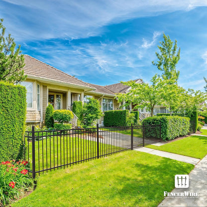 Fencer Wire Heavy Duty Flat Top Fence Gate, 6FT Height x 4FT Width Outdoor Fence Gate, Outdoor