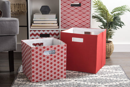 DII Fabric Storage Cube Organizer Bin 11x11x11 Foldable, Rust