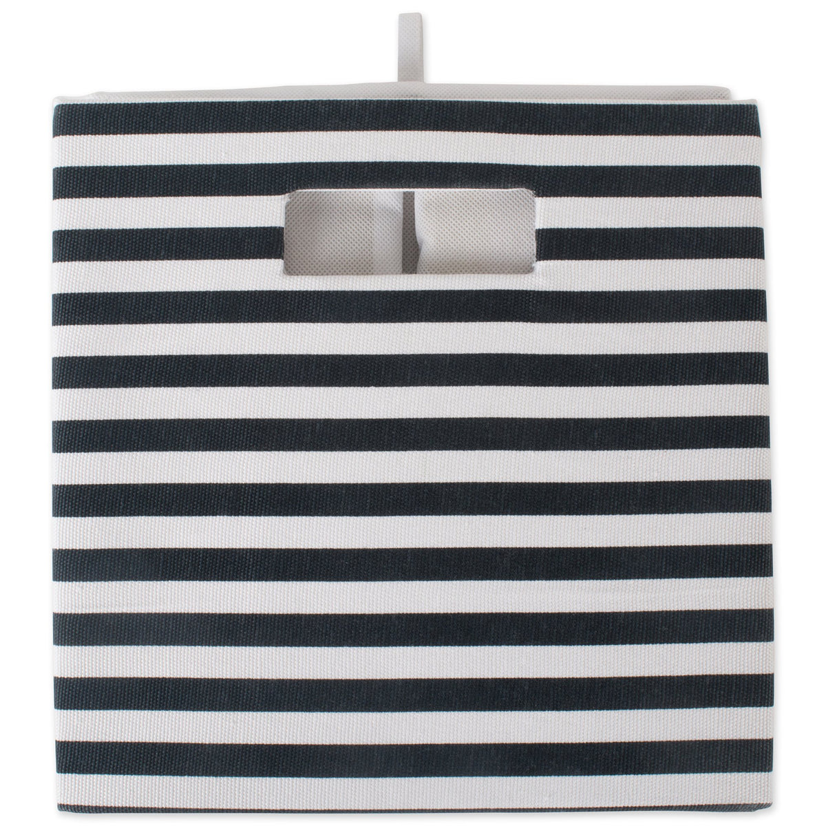 DII Collapsible Polyester Storage Cube, Pinstripe, Black, Large