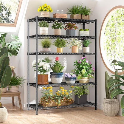 5 Tier Storage Shelves 71"H Wire Shelving Adjustable Metal Shelving,1000LBS Pantry Shelves Sturdy