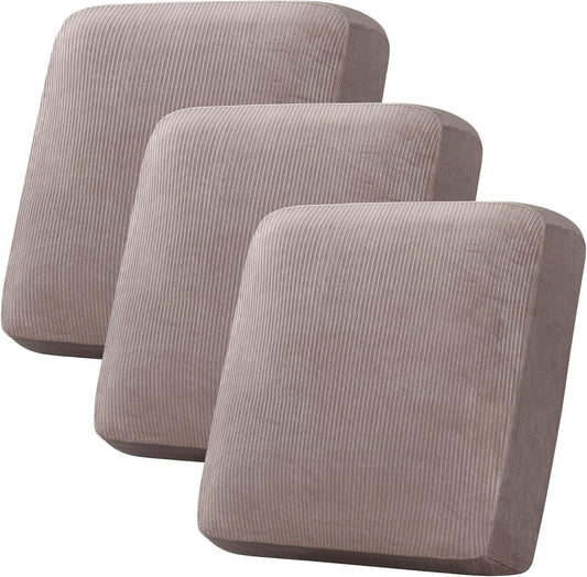 H.VERSAILTEX Velvet Stretch Couch Cushion Cover Plush Cushion Slipcover for Chair Loveseat Sofa