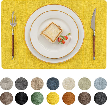 Romanstile Vinyl Placemats Set of 8-12 X 18 Inch - Heat Resistant Place Mats 100% Waterproof