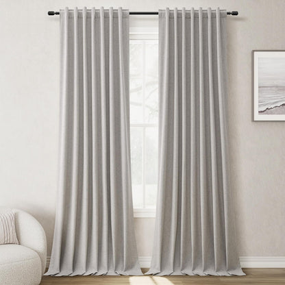 BOODII Full Blackout Curtains 90 Inches Long Room Darkening Curtain for Bedroom Sliding Door