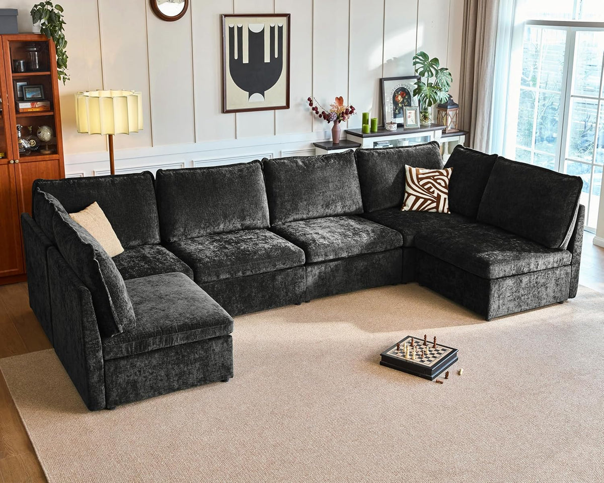 Oversized Modular Sofa Comfy Cloud Couch with Storage, Extra Deep Plush Sectional Sofa Set for