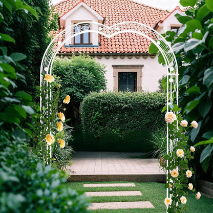 Metal Garden Arch 98.4" H Garden Arbor Trellis for Outdoor Climbing Plants Support Rose Lawn Tall