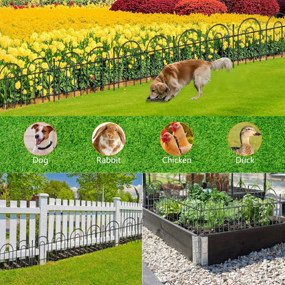 21ft X 13in Animal Barrier Fence, 15 Panels No Dig Fence for Dogs Rabbit, Anti Digging Defense