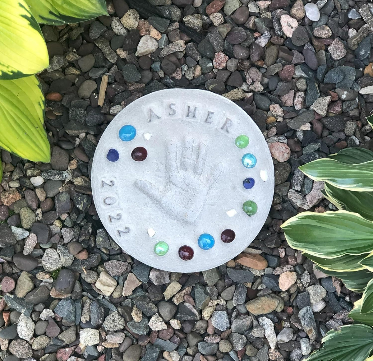 Large DIY Stepping Stone Kit, Handprint Stepping Stone, Mother's Day Gift, Footprint Stepping Stone