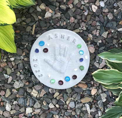 Large DIY Stepping Stone Kit, Handprint Stepping Stone, Mother's Day Gift, Footprint Stepping Stone