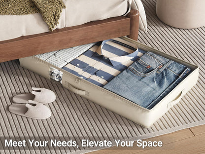 Soft-Sided Foldable Under bed Storage Bags with Window,No Rigid Frame Closet Organizers,Storage