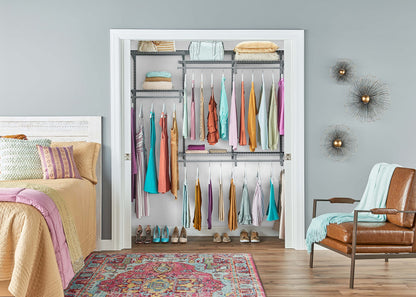 ClosetMaid ShelfTrack Wire Closet Organizer System, Adjustable from 4 to 6 Ft., with Shelves