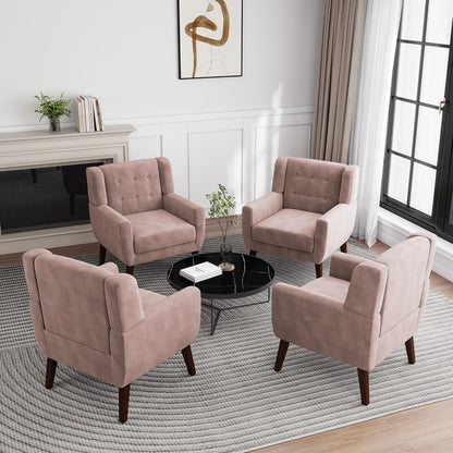 UIXE Accent Chair, Velvet Upholstered Armchair for Living Room, Modern Club Arm Chairs Comfy Single