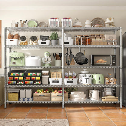 REIBII 1500LBS Storage Shelves 61.7''W Wire Shelving Unit 5 Tier Metal Shelving for Storage Rack
