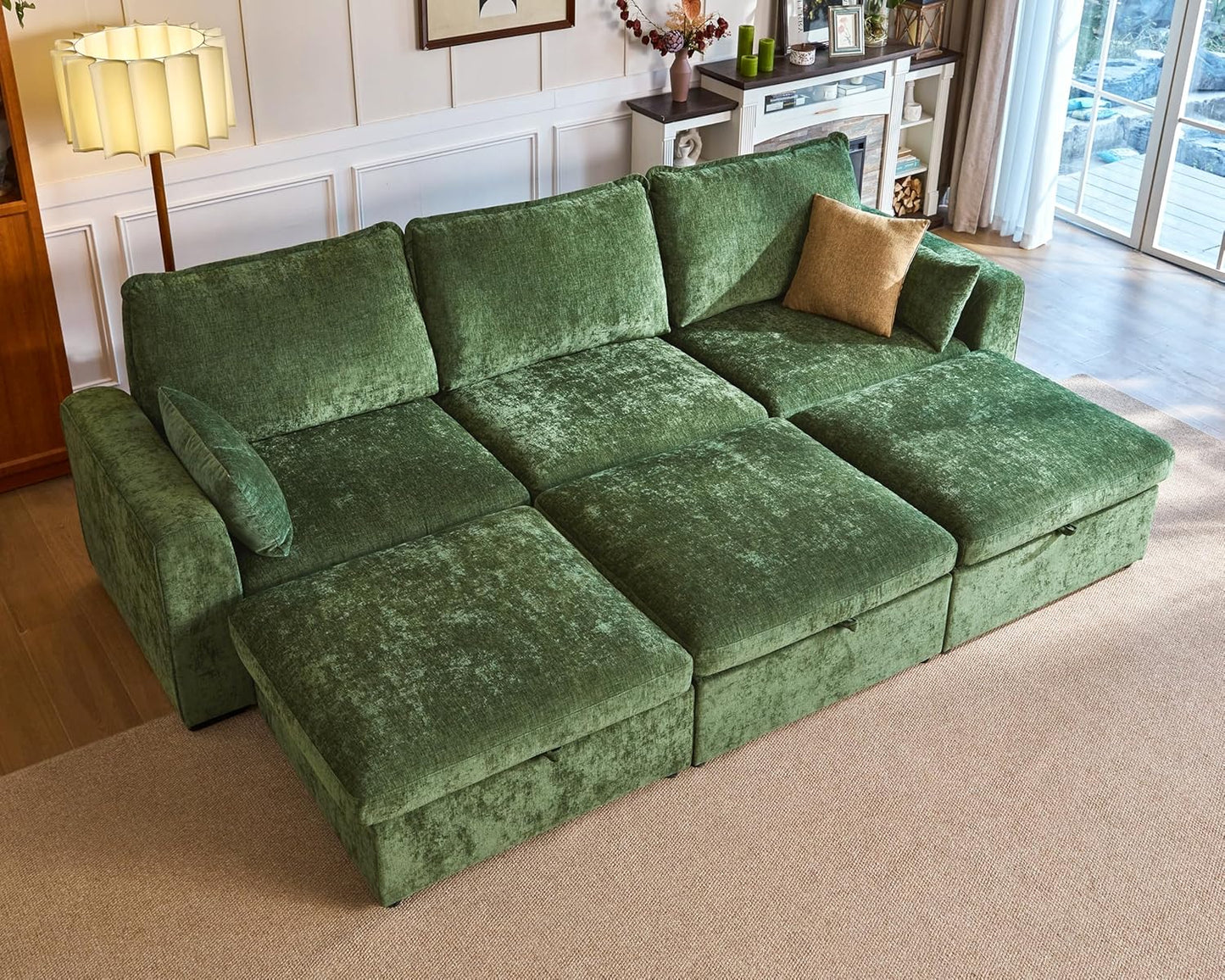 Oversized Modular Sofa Comfy Cloud Couch with Storage, Extra Deep Plush Sectional Sofa Set for