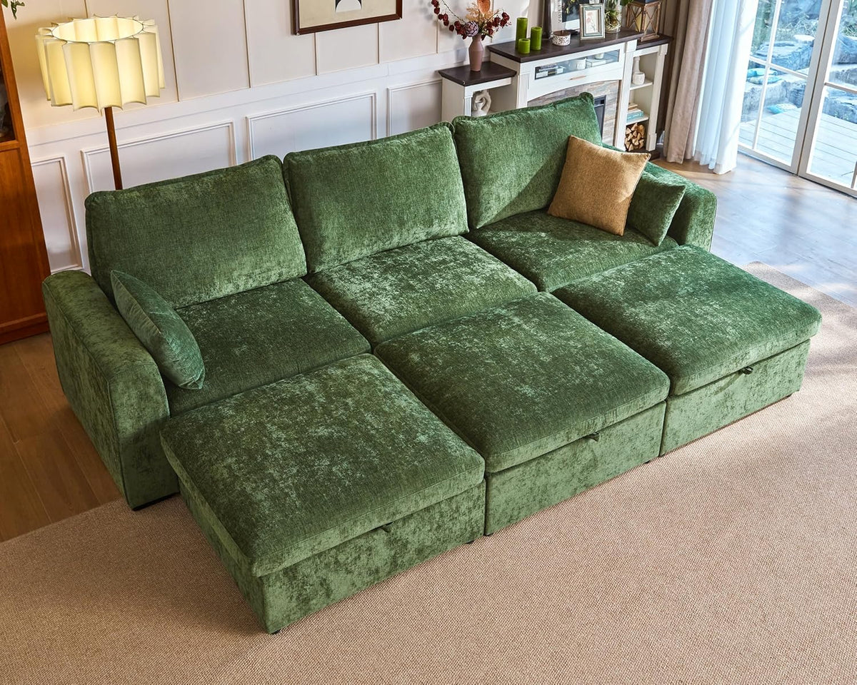 Oversized Modular Sofa Comfy Cloud Couch with Storage, Extra Deep Plush Sectional Sofa Set for