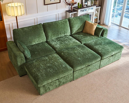 Oversized Modular Sofa Comfy Cloud Couch with Storage, Extra Deep Plush Sectional Sofa Set for
