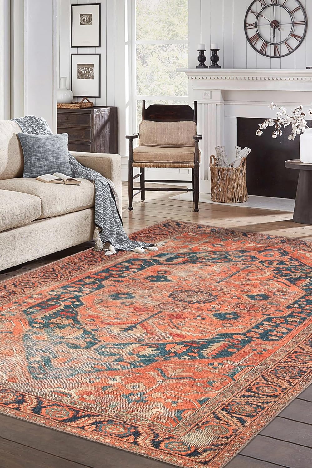 Keen Home Design 4x6 Rug - Machine Washable Area Rug with Non-Slip Backing, Ideal for Living Room