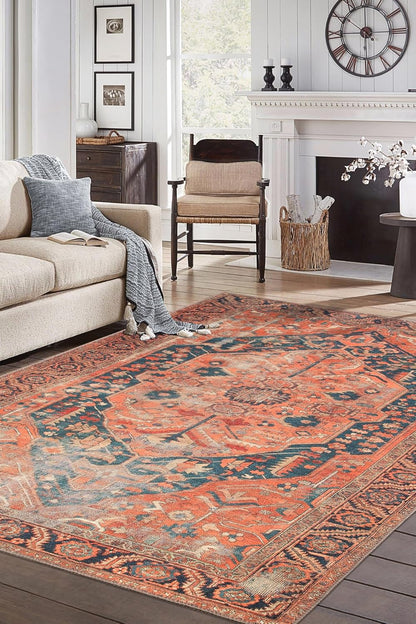 Keen Home Design 4x6 Rug - Machine Washable Area Rug with Non-Slip Backing, Ideal for Living Room