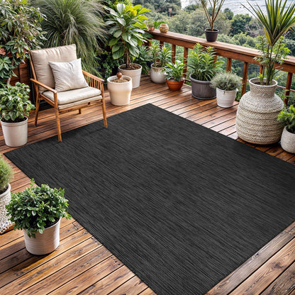Washable Indoor Outdoor Rug 6x9 Weather Resistant Area Rugs Modern Solid for Porch Deck Balcony