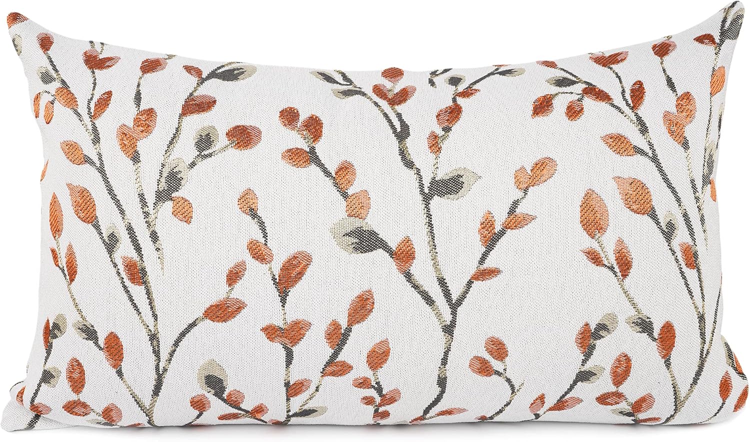 YOUR SMILE Classical Embroidery Jacquard Orange Square Decorative Throw Pillow Case Cushion